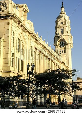 Sao Paulo, Brazil, February 03, 2007. External Classical Architecture Of The Sao Paulo Music Hall An