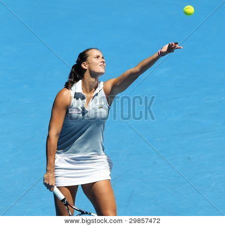 เมลเบิร์น - 17 มกราคม: Jamila Gajdosova ของเธอสูญเสียรอบแรกกับ Maria Kirilenko ของออสเตรเลีย 