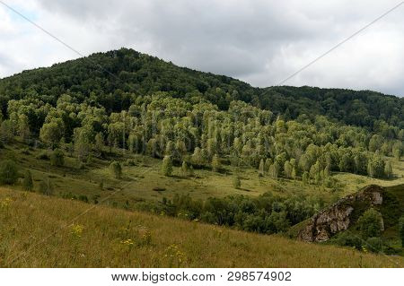 Mountain Landscape In The Vicinity Of The Taiga Village Generalka Altai Territory In Western Siberia