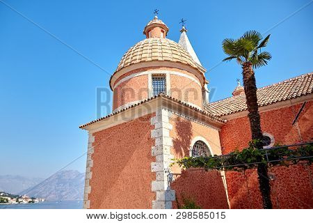 Church Of St. Matthew (crkva Sv. Matije) With The Bell Tower In The Dobrota Town, Montenegro, Europe