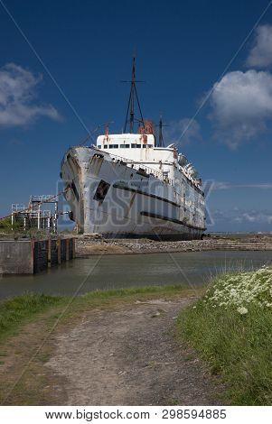 The Tss duke Of Lancaster ship Docked At Mostyn, North Wales, United Kingdom - 30th May 2010