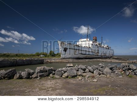 The Tss duke Of Lancaster ship Docked At Mostyn, North Wales, United Kingdom - 30th May 2010