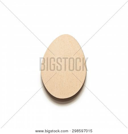 Wooden Egg For Decoupage On White