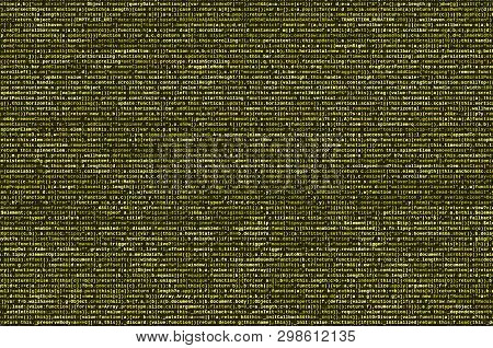 Javascript Code In Text Editor. Coding Cyberspace Concept. Screen Of Web Developing Code
