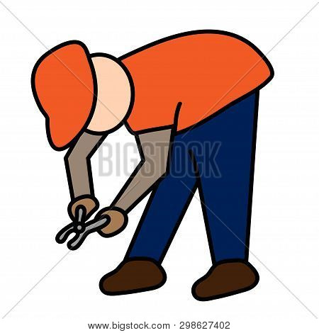Webbuilder At Work Sign. Isolated Stock Illustration