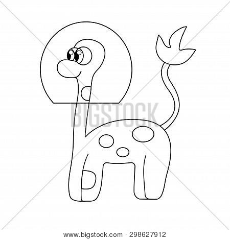 Cute Alien Dinosaur In Space. Stock Illustration