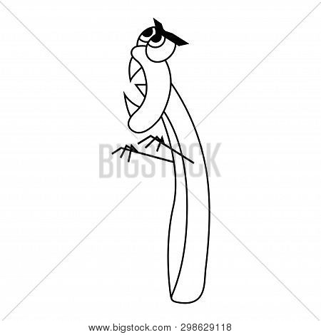 Angry Razor Outline. Isolated Stock Cartoon Illustration