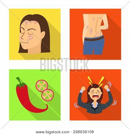 Vector Illustration Of Dermatology And Disease Sign. Set Of Dermatology And Medical  Stock Vector Il