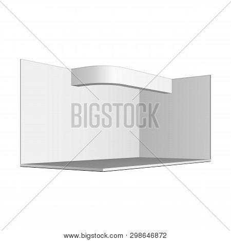 Mockup Exhibition Stand Blank Empty. Exhibit Exposition. Mock Up. Illustration On White Background I
