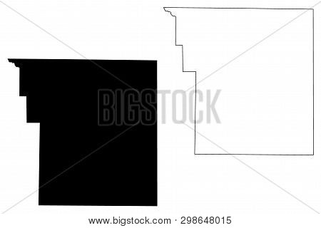 Brooks County, Texas (counties In Texas, United States Of America,usa, U.s., Us) Map Vector Illustra