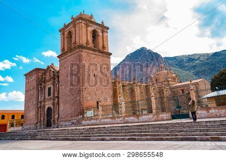 Facade Of Santa Isabella Church In Pucara Puno. Peru