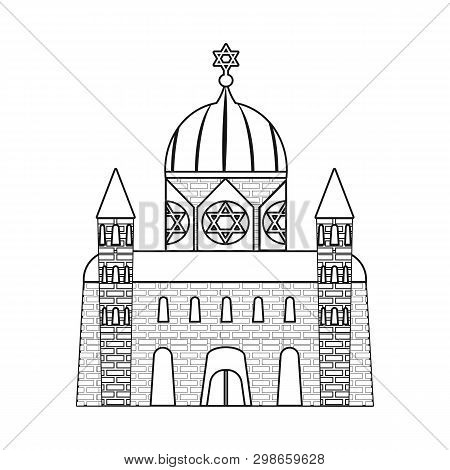 Vector Design Of Synagogue And Jewish Symbol. Set Of Synagogue And Old Vector Icon For Stock.