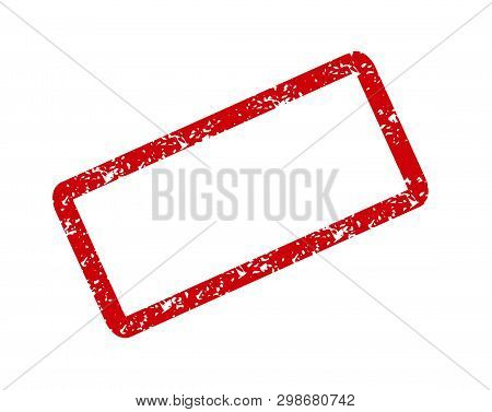 Red Frame Of Ruuber Stamp Vector Icon, Illustration Modern Concept Islolated On White Background