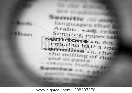 Word Or Phrase Semitone In A Dictionary. Great Photo For Your Needs.