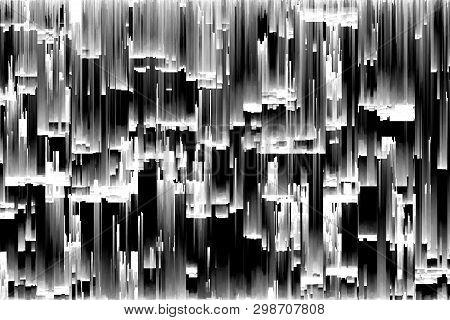 Abstract 3d Illustration Of Pixel Sorting Pattern Glitch Effect. Use In Music Video, Transitions, Br