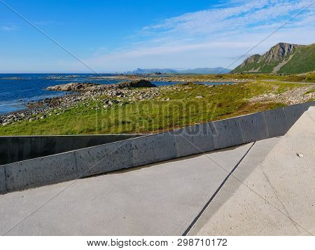 Bukkekjerka Rest Stop Location, Viewing Point. Andoya Island Vesteralen Archipelago, Norway.