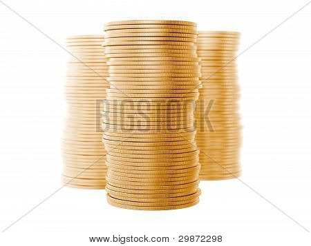 Una pila de monedas