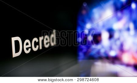 Decred Cryptocurrency Token. The Behavior Of The Cryptocurrency Exchanges, Concept. Modern Financial