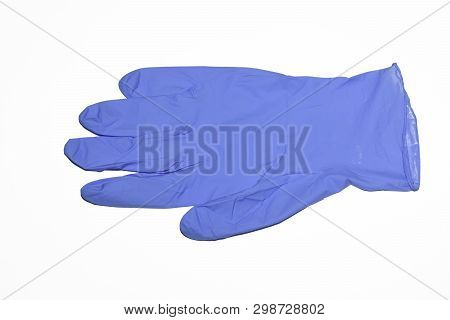 Purple Nitrite Glove,isolated On White With Clipping Path