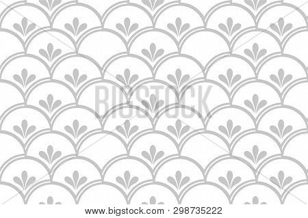 Abstract Geometric Seamless Pattern. Gray And White Ornament. Vector Background.