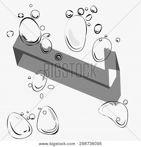 Nomber One In Liquid With Bubbles On White Background