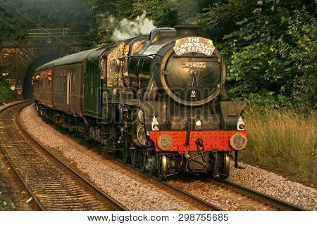 Black Five Steam Locomotive Number 45407 At Headingley On The Scarborough Spa Express Charter Train 
