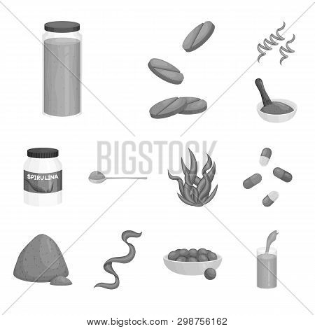 Vector Design Of Plant And Weed Sign. Collection Of Plant And Sea Vector Icon For Stock.