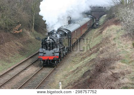 Standard Steam Locomotive 80072 At The Great Central Railway Heritage Steam Railway, Loughborough, L