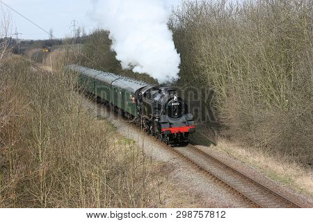Standard Steam Locomotive 80072 At The Great Central Railway Heritage Steam Railway, Loughborough, L