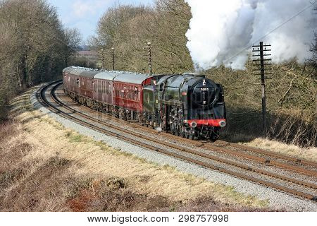 Britannia Steam Loco Number 70013 Oliver Cromwell At The Great Central Railway Heritage Steam Railwa