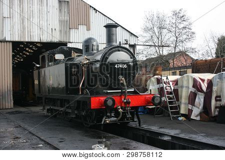 Jinty Steam Loco Number 47406 At The Great Central Railway Heritage Steam Railway, Loughborough, Lei