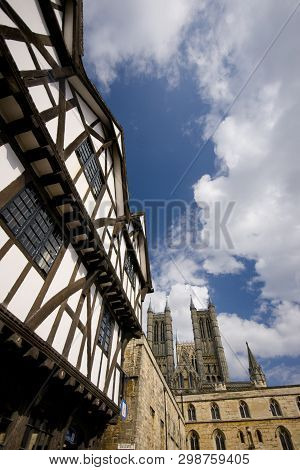 A View Of The Cathedral From Castle Square, Lincoln, Lincolnshire, Uk -august 2009