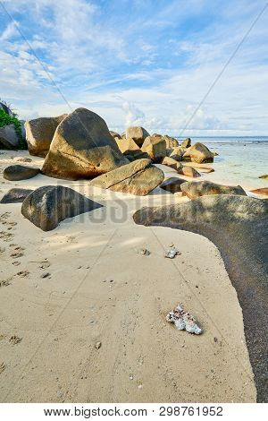Tropical Beach Anse Nord Est In The North Of Mahe, Seychelles Be