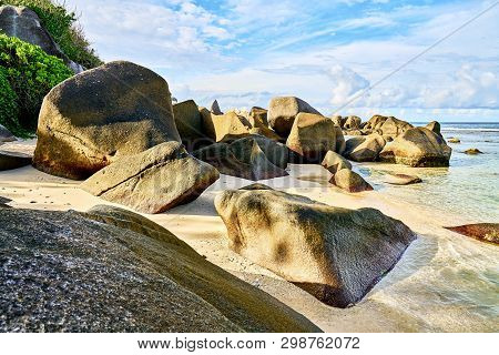 Tropical Beach Anse Nord Est In The North Of Mahe, Seychelles Be
