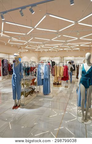 SINGAPORE - CIRCA APRIL, 2019: interior shot of Oysho store in Jewel Changi Airport.