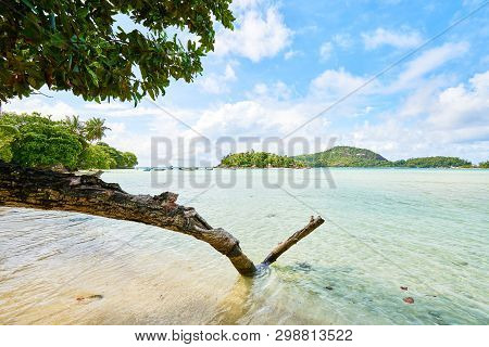 Tropical Beach Of Anse L'islette (port Launey Road) , Mahe Seych