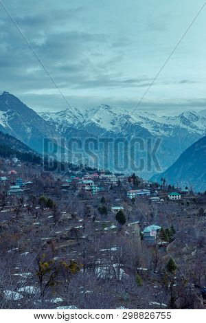 Beautiful Morning In Himalayan Village, Kalpa Himachal Pradesh, India