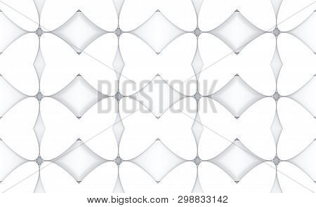 3d Rendering. Seamless Abstract Simple White Butterfly Sahpe Style Pattern Wall Background.