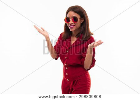 Modern Portrait Of African Young Girl Possing On White Background