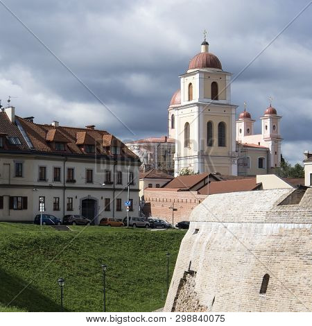 Vilnius, Lithuania - April 16, 2019 . Church Of The Holy Spirit (sventosios Dvasios Baznycia)