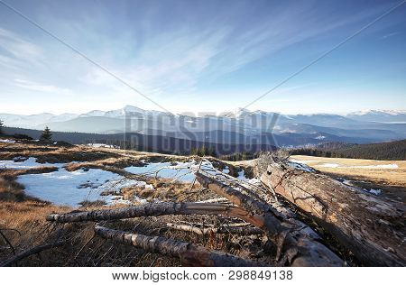 Winter Mountain View Of Chornogora Carpathian Mountains