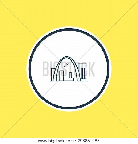 Vector Illustration Of Gateway Arch Icon Line. Beautiful Tourism Element Also Can Be Used As Archway