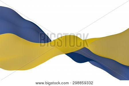 The Flag Of Ukraine On A White Background. National Flag And State Ensign. Blue And Yellow Bicolour.