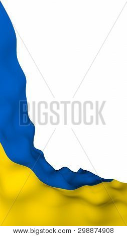 The Flag Of Ukraine On A White Background. National Flag And State Ensign. Blue And Yellow Bicolour.