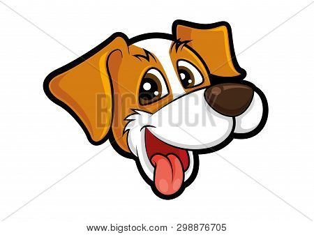 Vector Of Cute Character Beagle Head Mascot For Pet Shop Or Pet Food Mascot.- Dog Vector