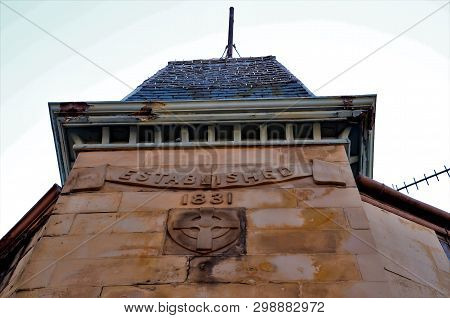 An Exterior View Of The Masonry Detail On An Old Building In Crieff, Perthshire
