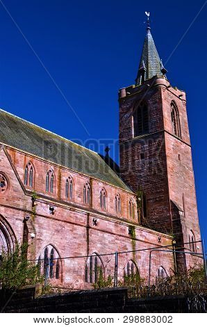 An Exterior View Of An Impressive Church Building In Crieff, Perthshire