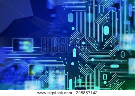 Abstract Hi Tech Background Circuits And Interface