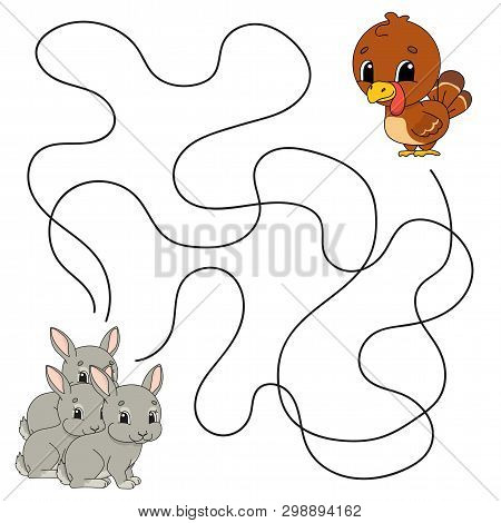 Maze. Game For Kids. Funny Labyrinth. Education Developing Worksheet. Activity Page. Puzzle For Chil