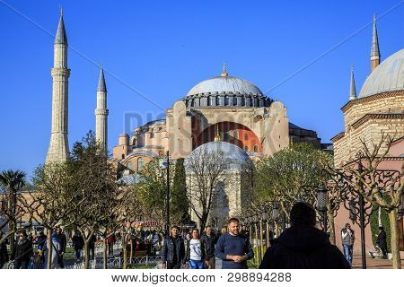 Istanbul/turkey-04.03.2019:exterior Of Hagia Sophiya,aya Sofiya